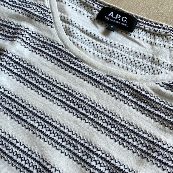 A.P.C. 100% Cotton Embroidered Long Sleeve Top. Size S. - Picture 2 of 6